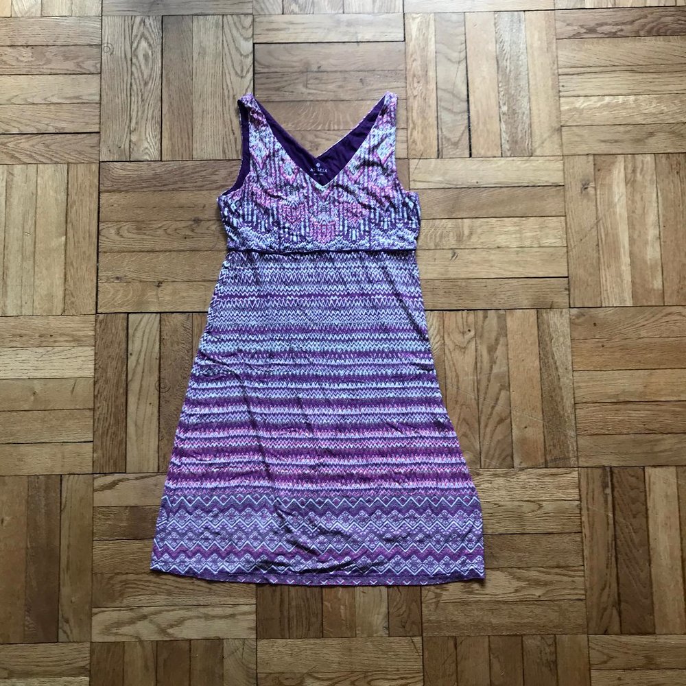 Athleta Casual Purple Patterned Dress